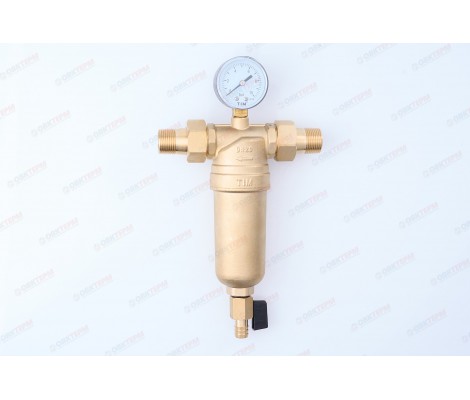 Фильтр с краном и манометром 3/4