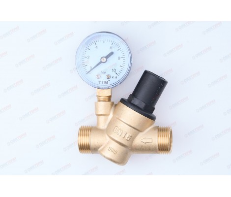 Редуктор давления с манометром max-16 bar, диапазон 1,5-6 bar 1/2F* 3/4M BL-6823 A TIM