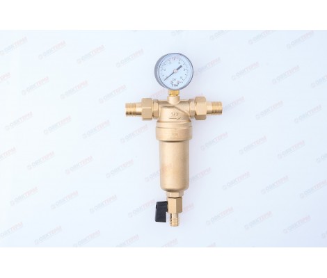 Фильтр с краном и манометром 1/2