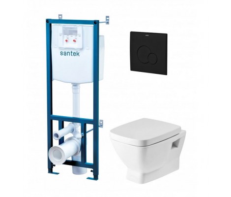 Инсталляция с унитазом НЕО кнопка черная, сиденье микролифт 1WH501776 Santek