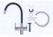 Смеситель для кухни G4398-39 с фильтром, оружейная сталь Gappo