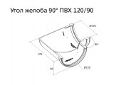 Угол желоба 90° Классика 120 ПВХ шоколадный RAL 8017 Grand Line