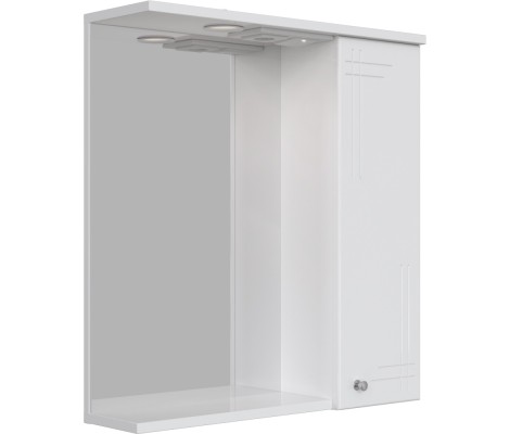 Зеркальный шкаф Июнь 60 П 1/дв, белый San Star