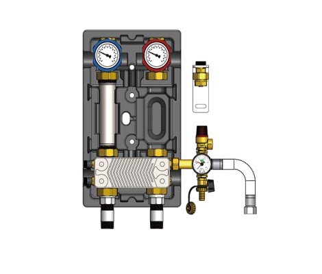 Насосная группа UK прямая с теплообменником 30 пластин 1