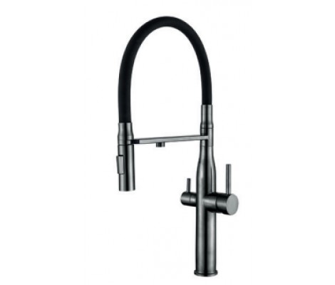 Смеситель для кухни под ФИЛЬТР нерж/сталь MIXXUS VTM-021 GRAPHITE REFL.BLACK