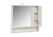Зеркальный шкаф 100, Флай 100 Белый/Дуб крафт Aquaton