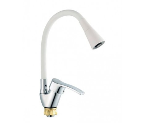 Смеситель д/кухни CHAMPION YUB 011-279 (NUT) REFL.WHITE силик. белый излив (10 шт/ящ)