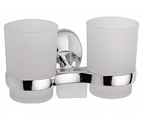 Держатель с двумя стаканами LR3308 стекло/хром Zerix