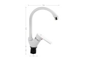 Смеситель для кухни, боковой, шаровый из АБС пластика белый Brimix