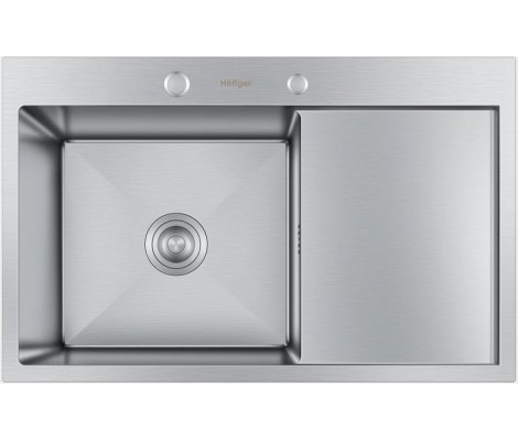 Мойка HOFFGER 7850-L SATIN, сифон, толщ. 1+3мм 780*500*225мм Мойка HOFFGER 7850-L SATIN, сифон, толщ. 1+3мм 780*500*225мм