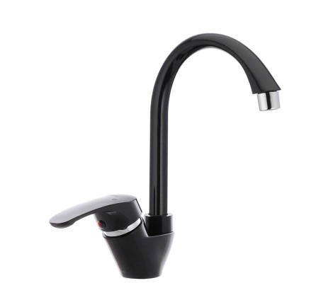 Смеситель для умывальника Oscar-011 на гайке, черный, без подводки Ø35 Plamix Смеситель для умывальника Oscar-011 на гайке, черный, без подводки Ø35 Plamix