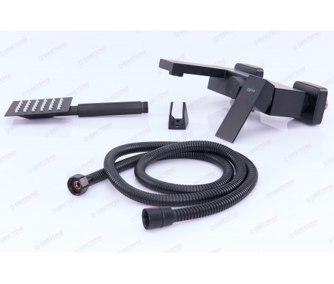 Смеситель д/ванны нерж/сталь ZERIX KUB-008 (EURO) BLACK 12 шт/ящ