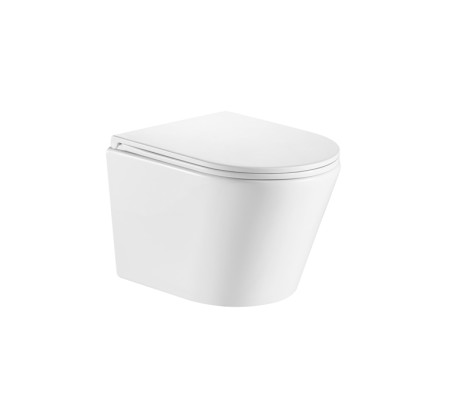 Унитаз подвесной К504, безободковый, сиденье ДП, крепления Eva Gold