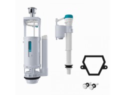 Арматура IDDIS нижний подвод, 2-х режимная кнопка (с трапецевидной прокладкой 02)