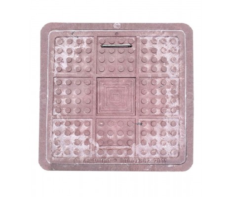 Люк садовый 1,5т квадратный с ручкой  (ДН530/ДВ470хВ65) КОРИЧНЕВЫЙ