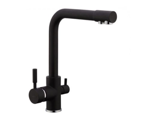 Смеситель для кухни LR4055B-3 с фильтром черный матовый Zerix
