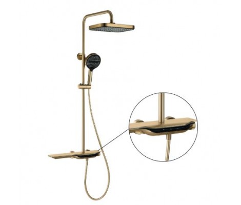 Душ/колонна со смес.с КНОП.ПЕРЕКЛ MIXXUS PREMIUM SPACE-009-J BRUSHED GOLD (Цвет мат.золото)