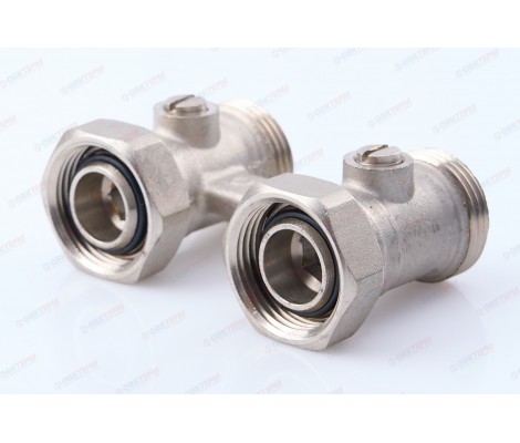 Узел, кран-бинокль без ниппеля, для подключения радиатора прямой шаровый GAPPO