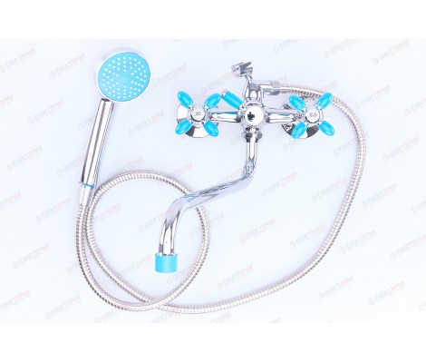 Смеситель для ванны LR82310B длинный, голубой Zerix