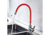 Смеситель для кухни LR74004-1 с силиконовым изливом &Oslash;35 красный Zerix