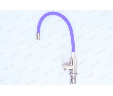 Смеситель для кухни LR74004-8 (tor-011) с силиконовым изливом &Oslash;35 фиолетовый Zerix