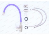 Смеситель для кухни LR74004-8 (tor-011) с силиконовым изливом &Oslash;35 фиолетовый Zerix