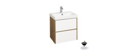 Тумба подвесная 55, Сканди 55 Белый/Дуб Рустикальный под умывальник Адриана 55 Aquaton