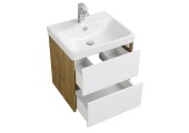 Тумба подвесная 55, Сканди 55 Белый/Дуб Рустикальный под умывальник Адриана 55 Aquaton