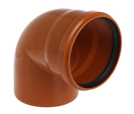 Отвод канализационный 110/90° рыжий  Flextron