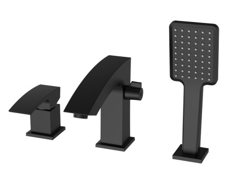 Смеситель на борт ванны KB-43007-05 3 отверстия. черный Koer