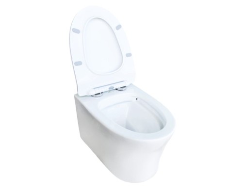 Унитаз подвесной К51, безободковый, сиденье тонкое, крепление Eva Gold Унитаз подвесной К51, безободковый, сиденье тонкое, крепление Eva Gold