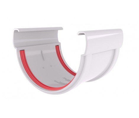 Соединитель желобов Дизайн 135 ПВХ Grand Line белый (RAL 9003) Соединитель желобов Дизайн 135 ПВХ Grand Line белый (RAL 9003)