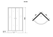 Душевой уголок NG-003-14T 800х800х1950 низкий поддон стекло Niagara