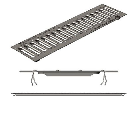 Решетка водоприемная РВ -10.13,6.50 - штампованная стальная оцинкованная, кл. А1 Standart Gidrolica