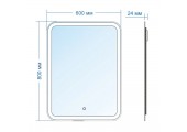 Зеркало  600х800 прямоугольное с подсветкой Malta-Lite (сенсор выкл, хол. свет) Silver Mirrors