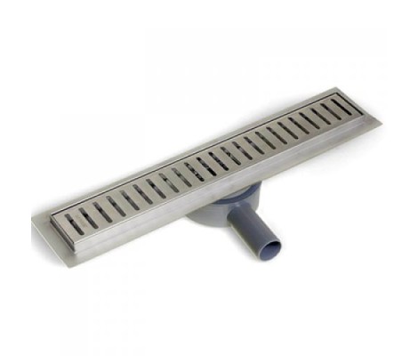 Трап-лоток для душевой кабины 80 см нержавеющая сталь, с фланцем поворотный BAD538002 TIM