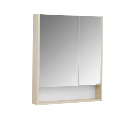 Зеркальный шкаф 70, Сканди 70 Белый/Дуб Верона (850 x 700 x 130) AQUATON