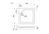 Поддон акриловый ПД21 80*80*17 низкий квадрат Тритон