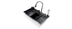 Мойка REDO FRANCO SET-1 BLACK сифон/доска/гастр/коландр/мой.стак/дозат/смес/кр.пит/750*460*220 мм