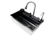 Мойка REDO FRANCO SET-1 BLACK сифон/доска/гастр/коландр/мой.стак/дозат/смес/кр.пит/750*460*220 мм