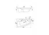 Ванна акриловая Майорка XL 160*95 асимметричная левая Santek