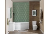 Ванна акриловая Jersi L 170*90 угловая с каркасом и панелью Aquanet 