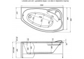 Ванна акриловая Jersi R 170*90 угловая с каркасом и панелью Aquanet 