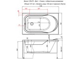 Ванна акриловая West 120*70 с каркасом и панелью 36-38 Aquanet