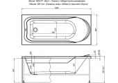 Ванна акриловая West 160*70 с каркасом и панелью 36-38 Aquanet