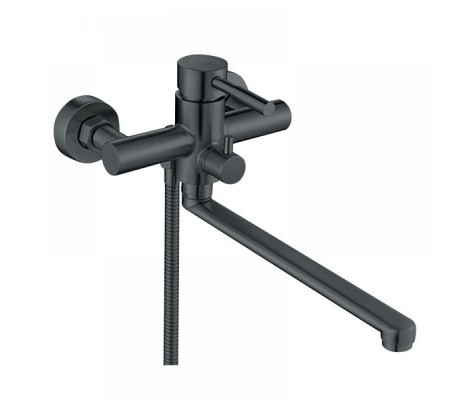 Смеситель для ванны SUS-006 Euro Graphite &Oslash;40 короткий, нержавеющая сталь Mixxus