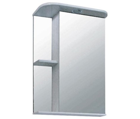 Шкаф-Зеркало Николь 50/с белый, со светильником Flamenco