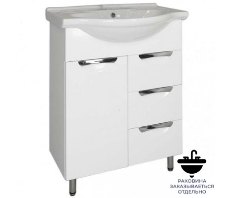 Тумба Престиж 65/3 под умывальник Байкал 65 белая Flamenco