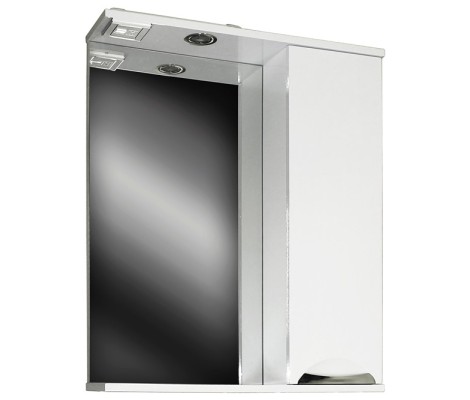 Шкаф-Зеркало Престиж 650/с белый, со светильником Flamenco