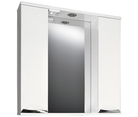 Шкаф-Зеркало Престиж 800/с белый, со светильником Flamenco